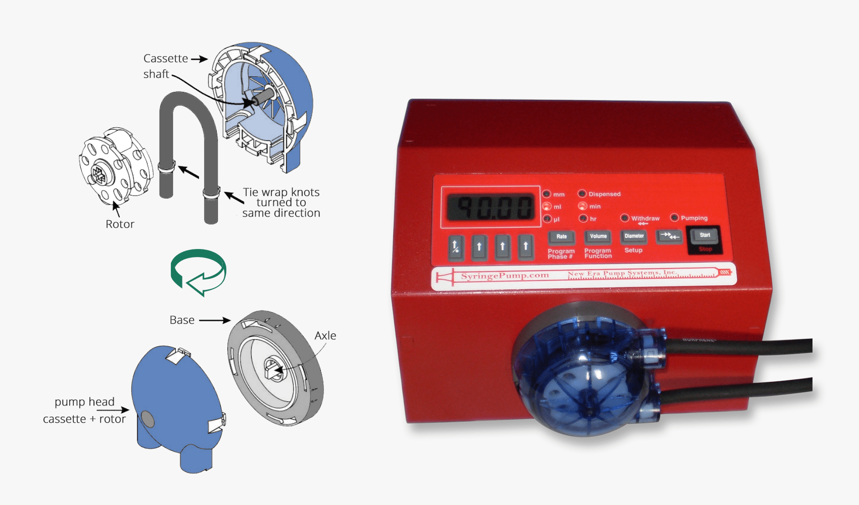 Parts of a peristaltic pump