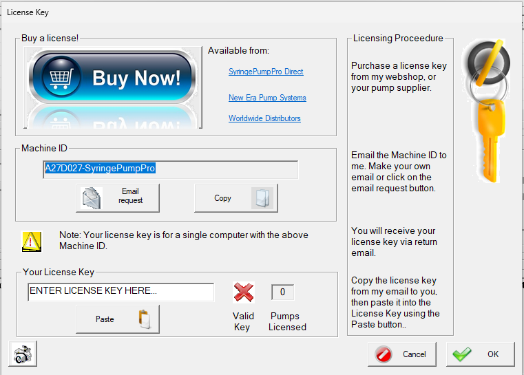 License Dialog Machine ID highlight